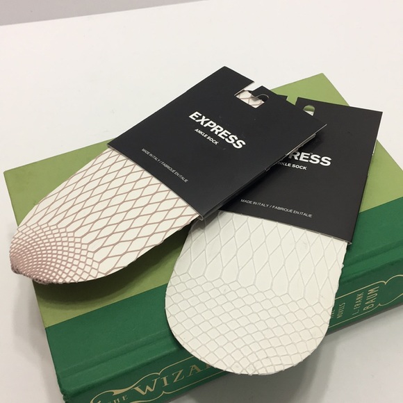 Express fishnet ankle socks dusty pink and white - Picture 4 of 4